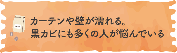 カーテンや壁が濡れる。黒カビにも多くの人が悩んでいる