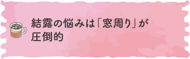 結露の悩みは「窓周り」が圧倒的